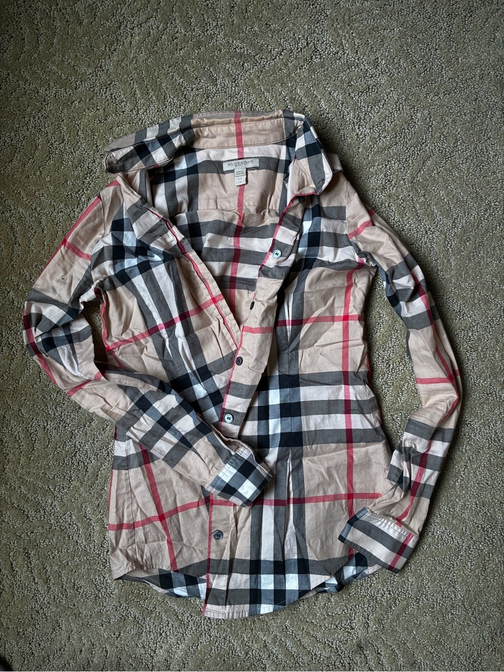 Burberry Classic Check Stretch Cotton Shirt – Size XS